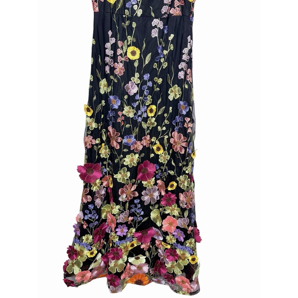 Lulus 3D Colorful Floral Embroidered Tie-Strap Thriving Poise Maxi Dress Size L - Picture 5 of 16